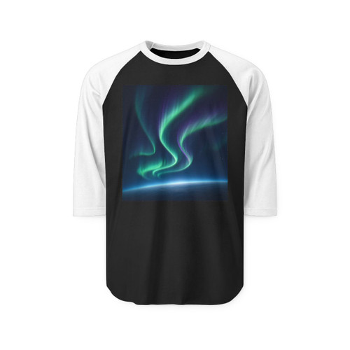 Celestial Aurora Dance - Unisex Three-Quarter Sleeve Raglan Shirt