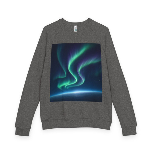 Celestial Aurora Dance - Unisex French Terry Raglan Crewneck