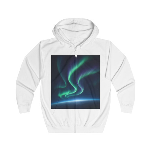 Celestial Aurora Dance - Unisex Full Zip Hoodie