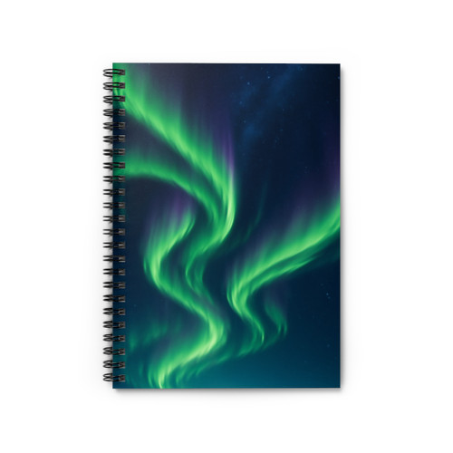 Celestial Aurora Dance - Spiral Notebook - Ruled Line