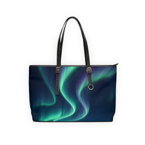 Celestial Aurora Dance - PU Leather Shoulder Bag