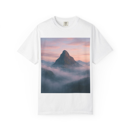 Misty Mountain Dawn - Unisex Garment-Dyed T-shirt
