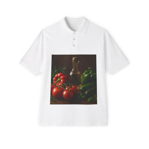 Mediterranean Garden Feast - Men's Piqué Polo