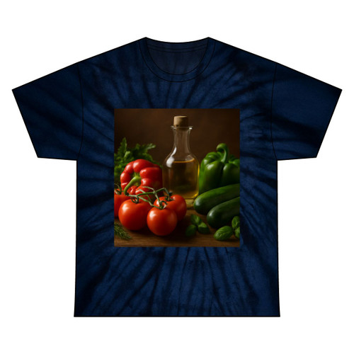 Mediterranean Garden Feast - Unisex Tie Dye Cotton Tee