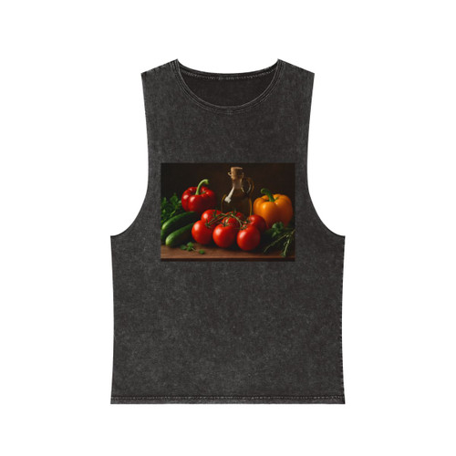 Mediterranean Garden Feast - Unisex Stonewash Tank Top