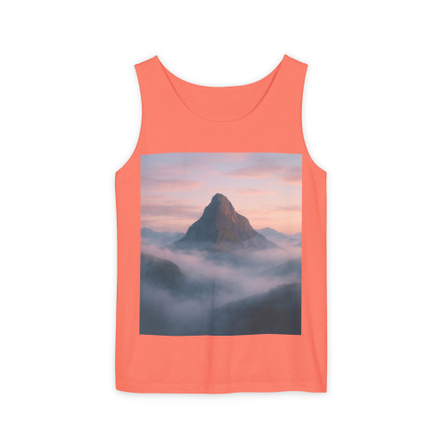 Misty Mountain Dawn - Unisex Garment-Dyed Tank Top