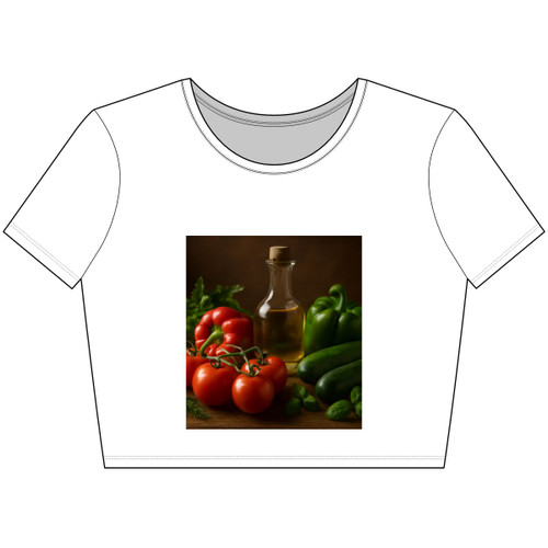Mediterranean Garden Feast - Women’s Poly-Cotton Crop Tee