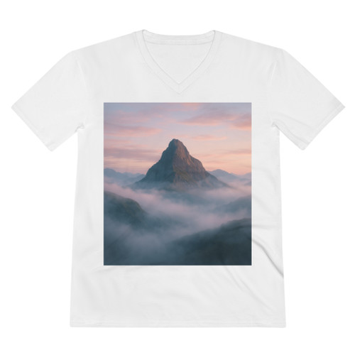 Misty Mountain Dawn - Men's Lightweight V-Neck Tee