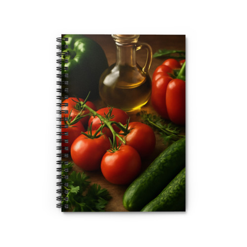 Mediterranean Garden Feast - Spiral Notebook - Ruled Line
