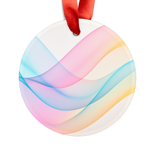 Fluid Wave Symphony - Acrylic Ornament with Ribbon