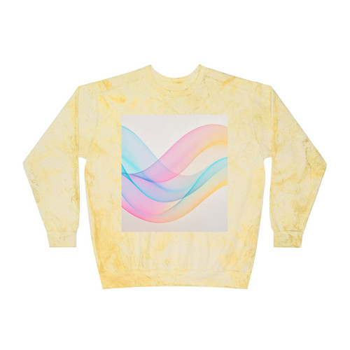 Fluid Wave Symphony - Unisex Color Blast Crewneck Sweatshirt
