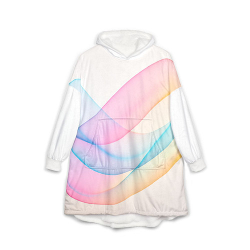 Fluid Wave Symphony - Unisex Hooded Blanket