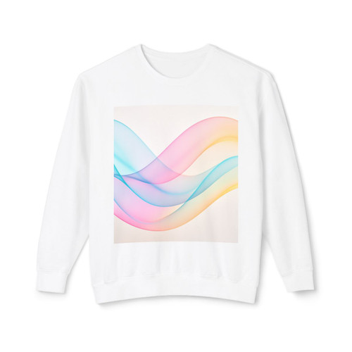 Fluid Wave Symphony - Unisex Lightweight Crewneck Sweatshirt