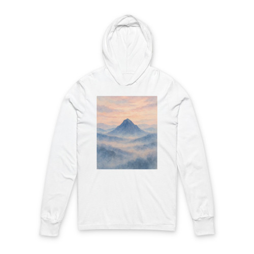 Misty Mountain Dawn - Unisex Hooded Long Sleeve Tee