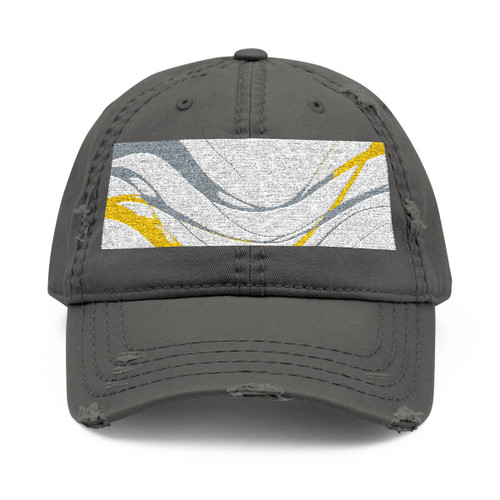 Fluid Wave Symphony - Distressed Dad Hat (Embroidery)