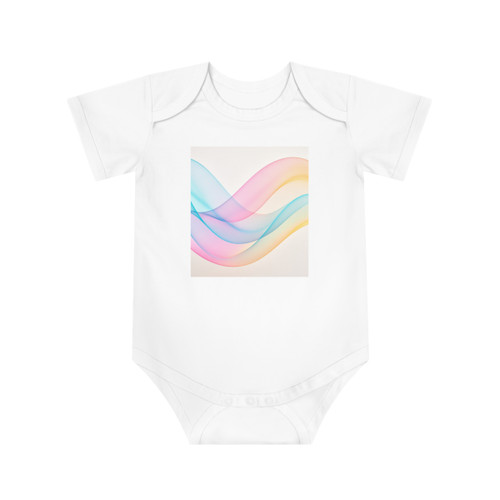 Fluid Wave Symphony - Baby Short Sleeve Bodysuit