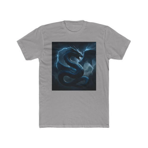Azure Storm Serpent - Unisex Cotton Crew Tee