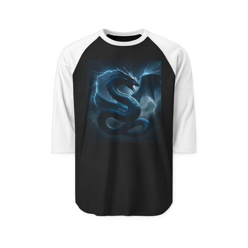 Azure Storm Serpent - Unisex Three-Quarter Sleeve Raglan Shirt