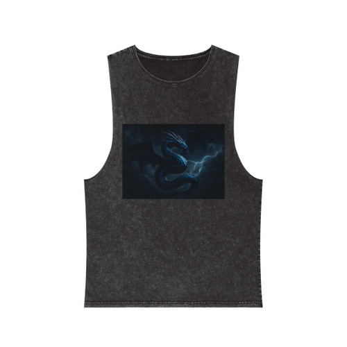 Azure Storm Serpent - Unisex Stonewash Tank Top