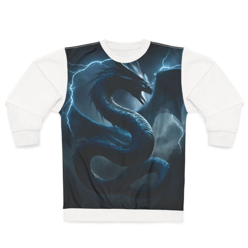 Azure Storm Serpent - Unisex Sweatshirt (AOP)