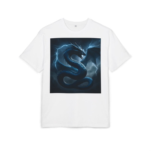 Azure Storm Serpent - Unisex Heavy Oversize Tee