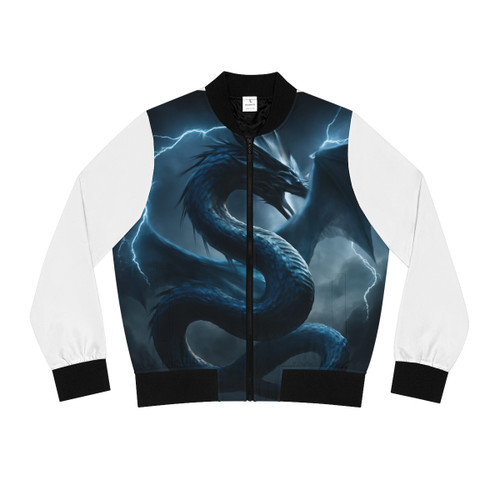 Azure Storm Serpent - Women's Bomber Jacket (AOP)