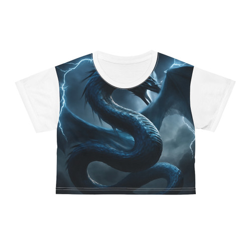 Azure Storm Serpent - Crop Tee (AOP)
