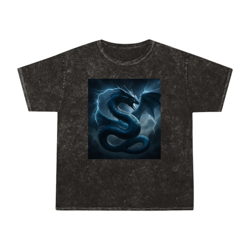 Azure Storm Serpent - Unisex Mineral Wash T-Shirt