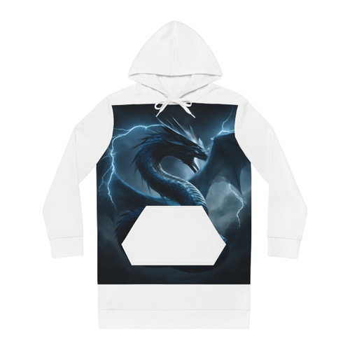 Azure Storm Serpent - Women's Hoodie Dress (AOP)