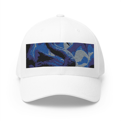 Azure Storm Serpent - Closed-Back Structured Cap (Embroidery)