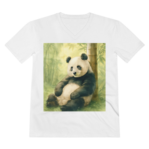 Serene Panda Sanctuary - Men's Lightweight V-Neck Tee
