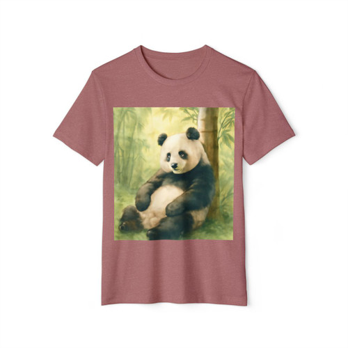 Serene Panda Sanctuary - Unisex Recycled Organic T-Shirt