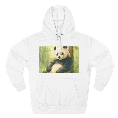 Serene Panda Sanctuary - Three-Panel Fleece Hoodie Serene Panda Sanctuary - Three-Panel Fleece Hoodie