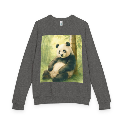 Serene Panda Sanctuary - Unisex French Terry Raglan Crewneck