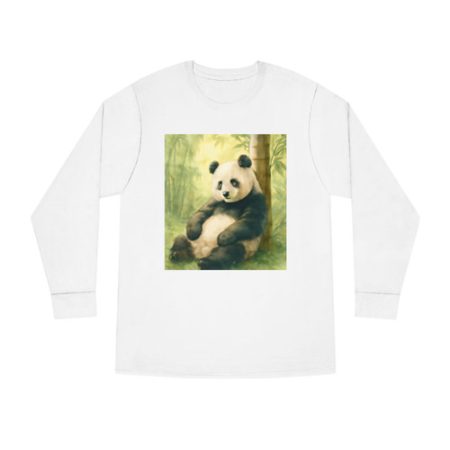 Serene Panda Sanctuary - Long Sleeve Crewneck Tee