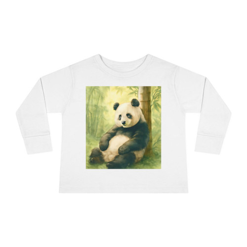 Serene Panda Sanctuary - Toddler Long Sleeve Tee