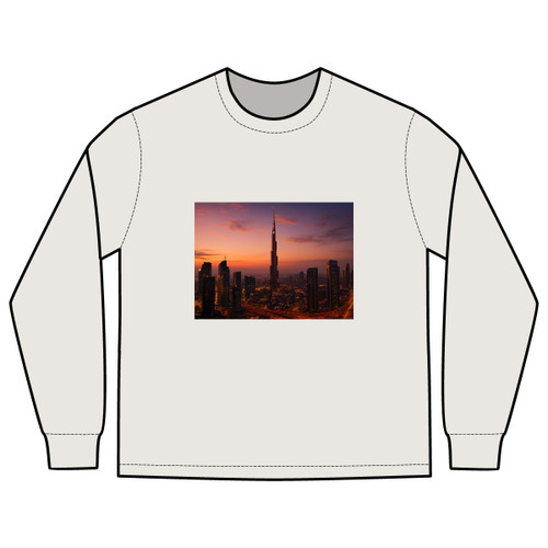Dubai Futuristic Skyline - Men's Heavy Faded Long Sleeve Tee