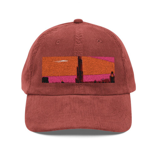 Dubai Futuristic Skyline - Vintage Corduroy Cap (Embroidery)
