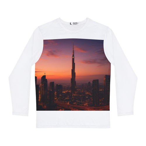 Dubai Futuristic Skyline - Men's Long Sleeve Shirt (AOP)