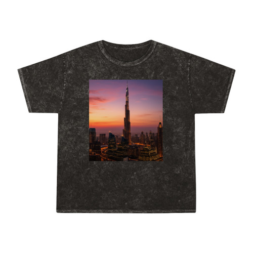Dubai Futuristic Skyline - Unisex Mineral Wash T-Shirt