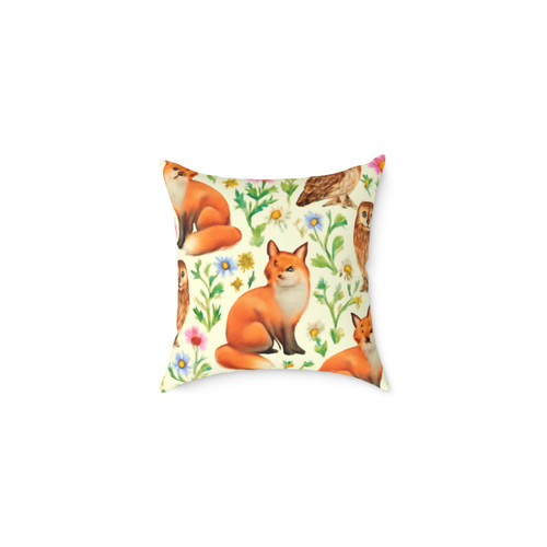 Whimsical Forest Fables - Square Poly Canvas Pillow Whimsical Forest Fables - Square Poly Canvas Pillow