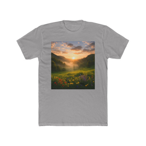 Lush Valley Sunrise - Unisex Cotton Crew Tee
