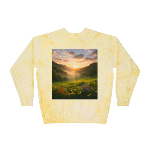 Lush Valley Sunrise - Unisex Color Blast Crewneck Sweatshirt