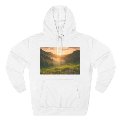 Lush Valley Sunrise - Three-Panel Fleece Hoodie
