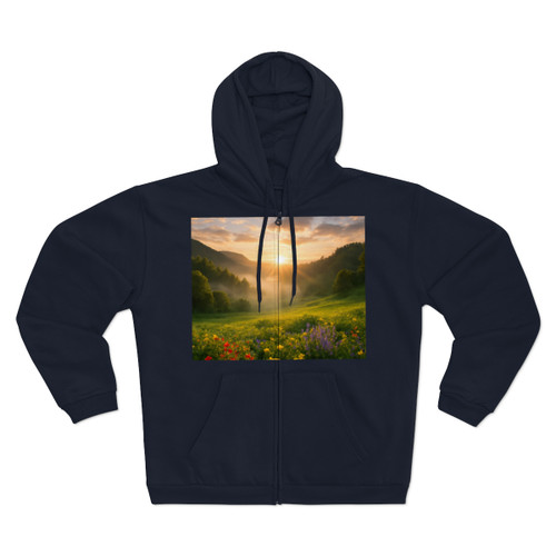 Lush Valley Sunrise - Unisex Hooded Zip Sweatshirt