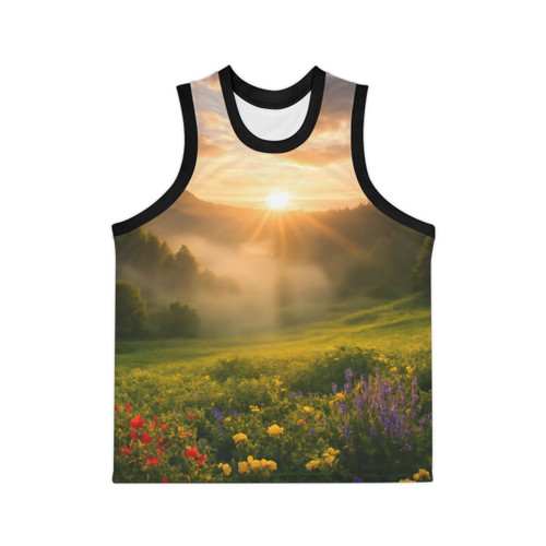 Lush Valley Sunrise - Unisex Basketball Jersey (AOP)