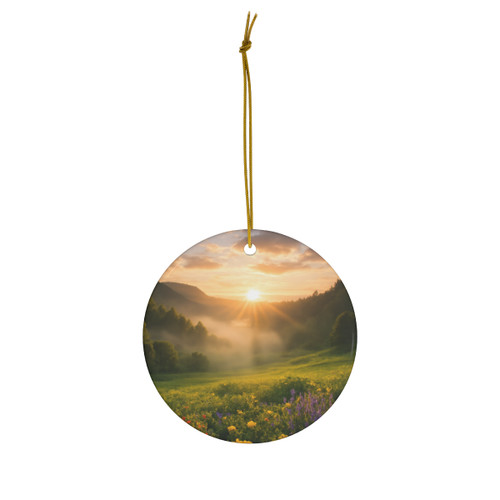 Lush Valley Sunrise - Ceramic Ornament, 1-Pack