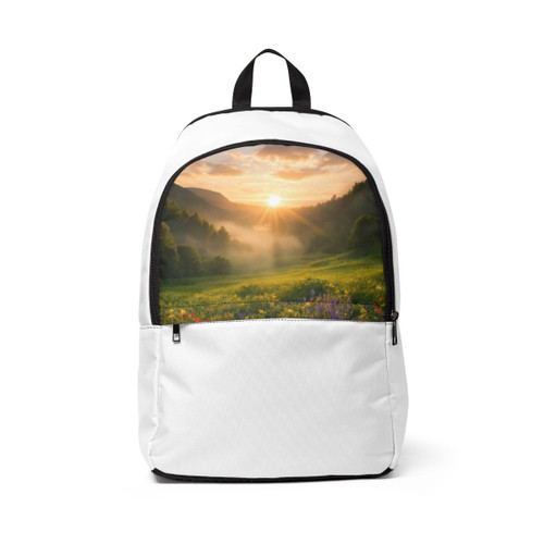 Lush Valley Sunrise - Unisex Fabric Backpack