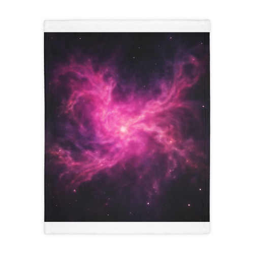 Luminous Nebula Reverie - Velveteen Microfiber Blanket (Two-sided print)