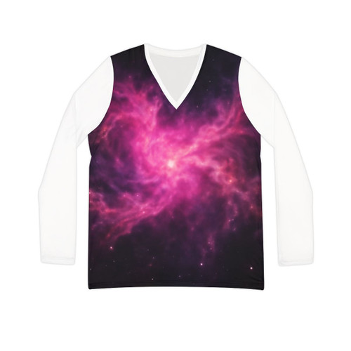Luminous Nebula Reverie - Women's Long Sleeve V-neck Shirt (AOP)